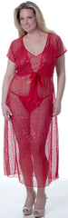 Women's Sequined Mesh Nightgown G-string And Short Jacket 3 Pcs Set#60613065/X