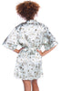 Women's Print Silky Classic Short Kimono Robe #3076