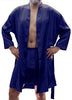 Men's Silky Satin Classic Short Kimono Robe and Boxer Short Set #30798025