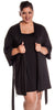 Women's Knitted Micro Fiber Basic Chemise + Short Robe Set #41183081X/XX