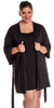 Women's Plus Size Stretch Knitted Short Kimono Wrap Robe #3081/X/XX