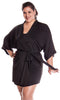 Women's Plus Size Stretch Knitted Short Kimono Wrap Robe #3081/X/XX