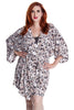 Women's Knitted Plain Basic Chemise + Printed Short Robe Set #41183082X/XX