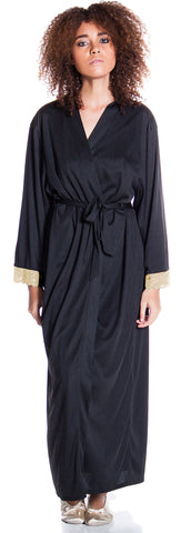 Women's Knitted Lacey Long Kimono Wrap Robe #3083/X/XX