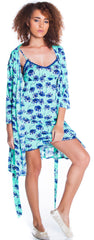 Women's Print Knitted Chemise Robe Set #41253085A/X/XX