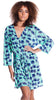 Women's Printed Knitted Pajama Pant + Robe 3 Pieces Set #21193085A/X