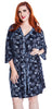 Women's Border Print Knitted Camisole short + Robe 3 pcs set #71053085/X