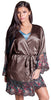 Women's Matte Satin Short wrap Lace Robe #3091/X