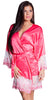 Women's Matte Satin Short wrap Lace Robe #3091/X