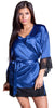 Women's Matte Satin Short wrap Lace Robe #3091/X