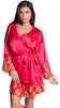 Women's Matte Satin Short wrap Lace Robe #3091/X