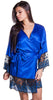 Women's Matte Satin Short wrap Lace Robe #3091/X