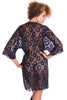 Women's Plus Size Lace Short Wrap Robe G-String Set #3093X/XX