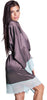 Women's Matte Satin Short Wrap Lace Robe #3094