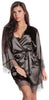 Women's Matte Satin Short Wrap Lace Robe #3094