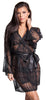 Women's Plus Size Lace Short Wrap Robe G-String Set #3095X/XX