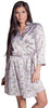 Women's Silky Printed Classic Short Kimono Robe #3097