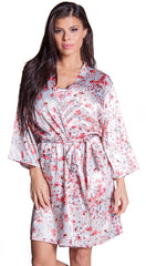 Women's Silky Classic Short Kimono Robe #3098/X