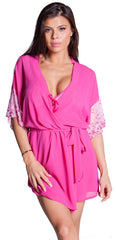 Women's Chiffon Short wrap Robe and G-String Set #3099