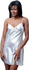 Women's Silky Chemise with Lace #4035