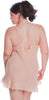 Women's Plus Size Georgette Chemise with Lace #4068x (1x-3x)