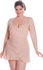 Women's Plus Size Georgette Chemise with Lace #4068x (1x-3x)