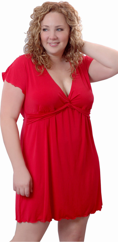 Women's Plus Size Microfibre Chemise with Lace #4071x (1x-3x) –  shirleymccoycouture