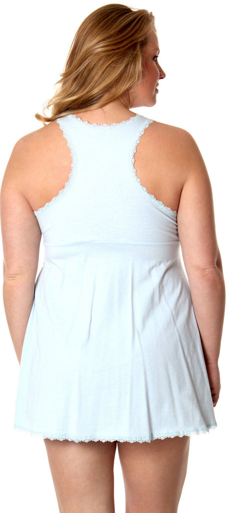 Women's Plus Size Microfibre Chemise with Lace #4071x (1x-3x) –  shirleymccoycouture