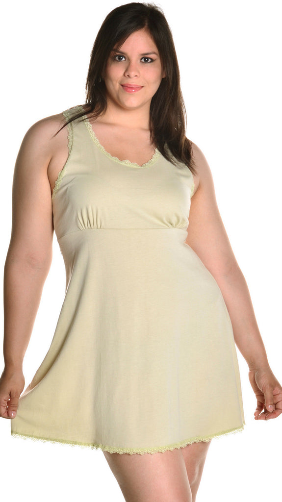 Women's Plus Size Cotton Chemise with Lace #4074x (1x-3x) –  shirleymccoycouture