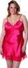 Women's Plus Size Silky Chemise with Lace #4075X (1X-6X)