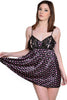 Women's Printed Silky Chemise with Lace #4076