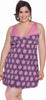 Women's Plus Size Printed Microfibre Chemise with Lace #4081 (1x-6x)