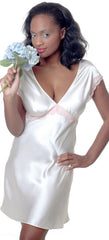 Women's Silky Chemise with Lace #4088