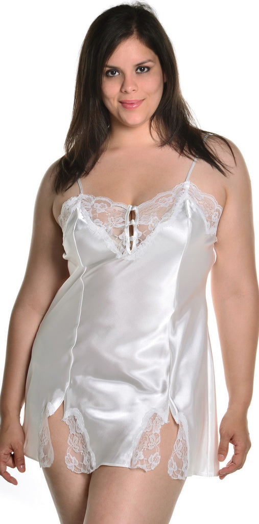 Women's Plus Size Cotton Chemise with Lace #4074x (1x-3x) –  shirleymccoycouture
