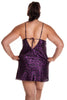 Women's Silky Printed Satin Chemise with Lace #4119/X/XX