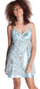 Women's Silky Satin And Printed Chiffon Double Layered Chemise #4126