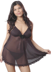 Women's Chiffon Babydoll with G-string #5090