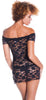 Women's Stretch Lace Babydoll/Mini Dress with Thong #5095