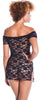 Women's Stretch Lace Babydoll/Mini Dress with G-String #5095A