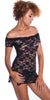 Women's Stretch Lace Babydoll/Mini Dress with G-String #5095A