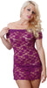 Women's Stretch Lace Babydoll/Mini Dress with Thong #5095