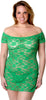 Women's Plus Size Stretch Lace Babydoll/Mini Dress with thong #5095x (1x-3x)