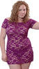 Women's Super Plus Size Stretch Lace Babydoll/Mini Dress with Thong #5095xx (4x-6x)