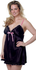 Women's Plus Size Charmeuse Babydoll with Thong #5105x (1x-6x)