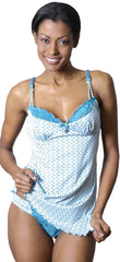 Women's Poly/spandex Printed Babydoll with Lace Thong #5136