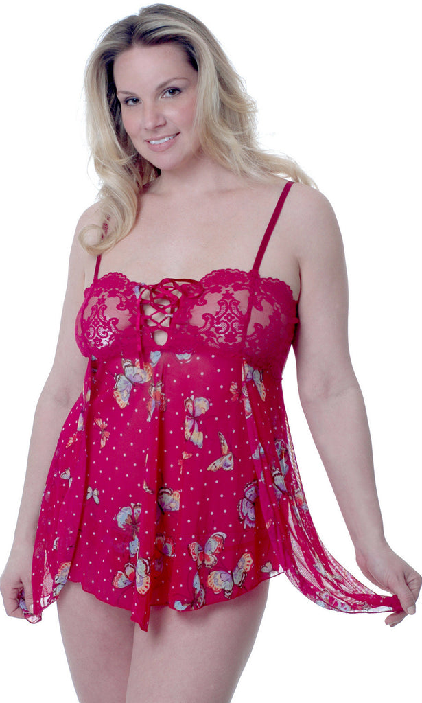 Women's Plus Size Mesh Babydoll with G-String #5174x (1x-6x) –  shirleymccoycouture