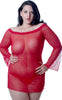 Women's Plus Size Mesh Babydoll/Mini Dress with Thong #5178x (1x-6x)