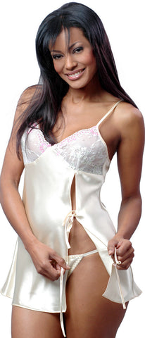 Women's charmeuse Babydoll with G-string #5180