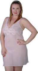 Women's Crinkle Chiffon Babydoll with G-String #5184/x (S-3x)
