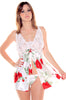 Women's Floral Print Silky Baby Doll with Lace Cups #5186